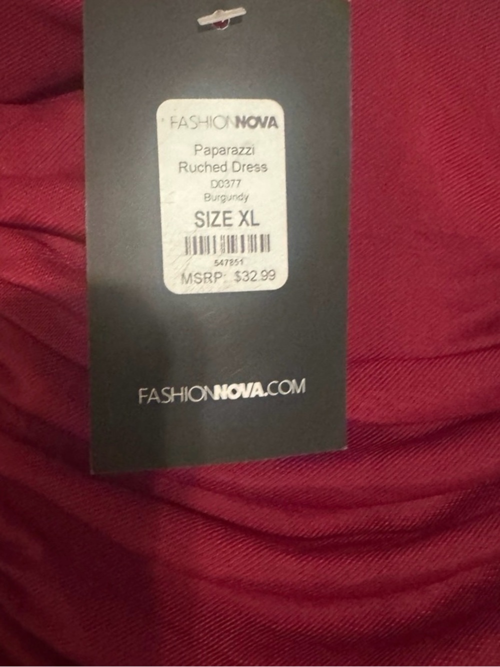 Fashion Nova Paparazzi Ruched Midi Dress in Burgundy